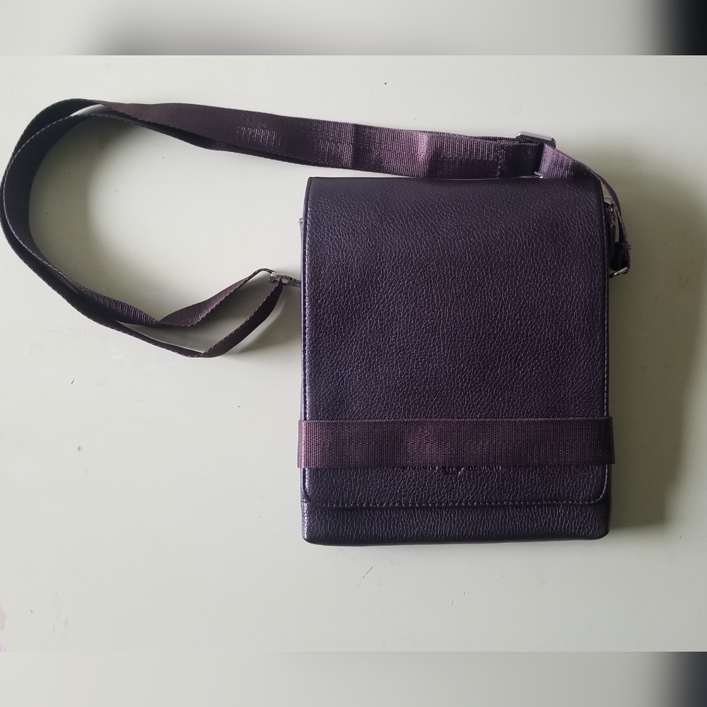 Men's Crossbody Bag in Deep Plum